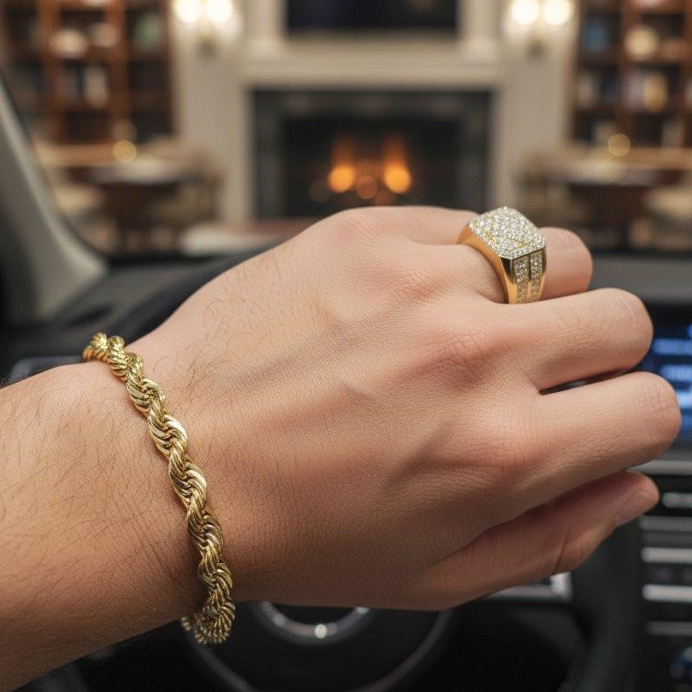 GRA Moissanite white 18k Real Gold Vermeil Men's Ring -11US-VVS1