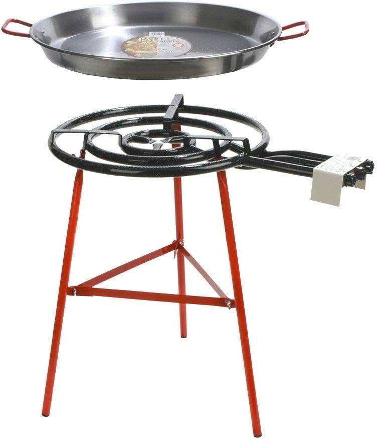 GARCIMA 'Ibiza' 700Mm Pan/Gas/Burner Paella Set Stand, Black, 63992. NB: da