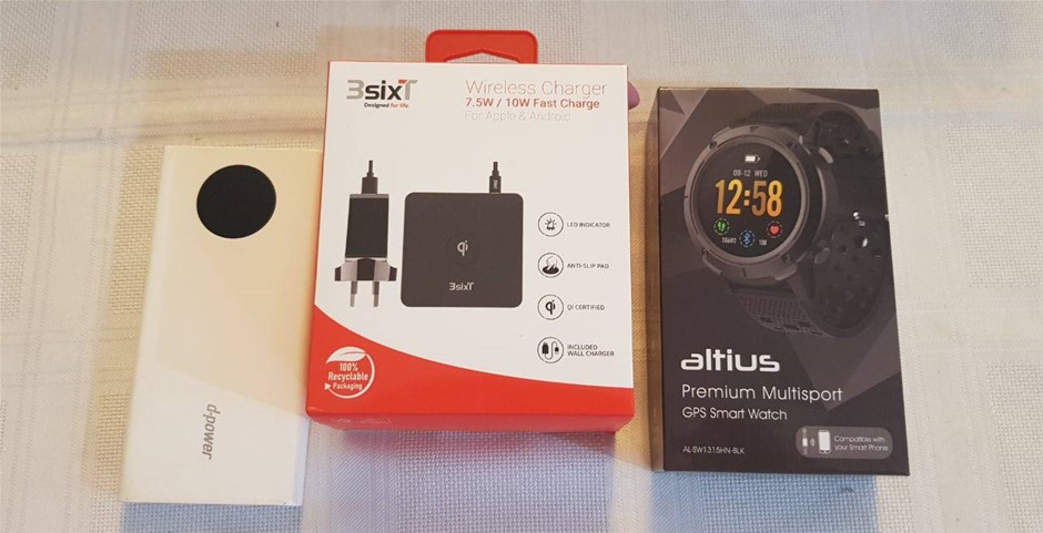 d power PB, 3 sixth wireless Charger & Altius Smart Watch, Others