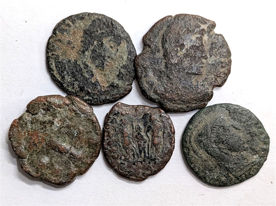 Coin collection of Five Ancient Rome ROMAN Coins