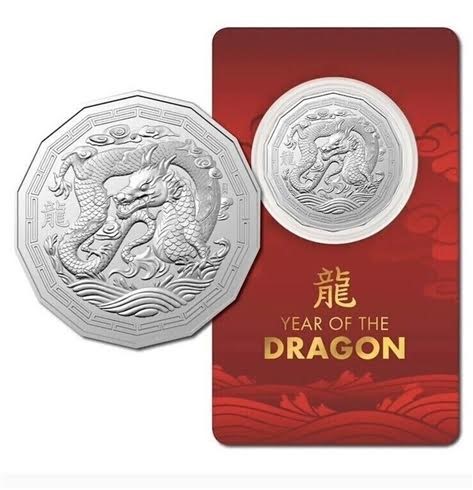 2024 AUSTRALIA LUNAR YEAR OF THE DRAGON 50c CENTS UNC