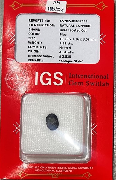 Natural Blue Sapphire Valued at $2,535!!