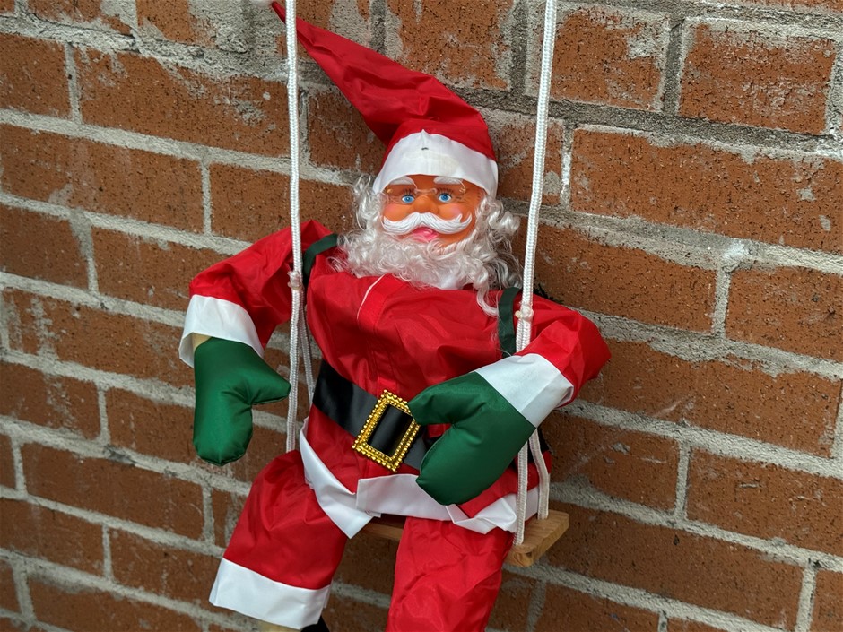 Christmas ornament - Santa on a wooden swing 140cm high - NEW xm-5402