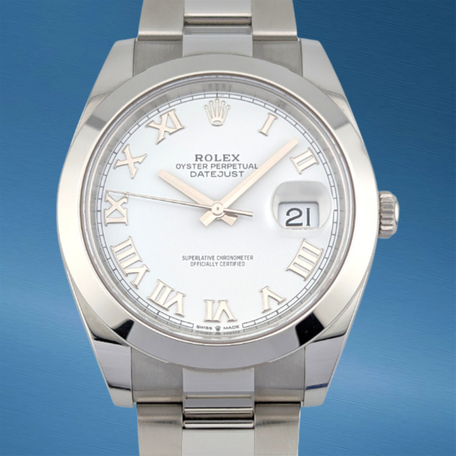 Rolex 126300 Datejust 41 White Roman Dial 41mm 2024 BxP