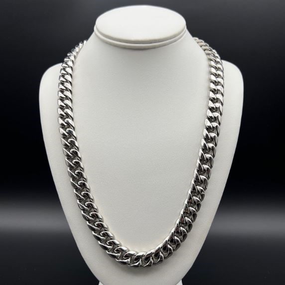 Silver-Filled Cuban Chain Necklace, 14MM Wide - 60.9cm