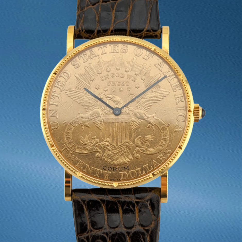 Corum Twenty Dollars Double Eagle Heritage Coin Watch 35mm 1895 RARE WxO