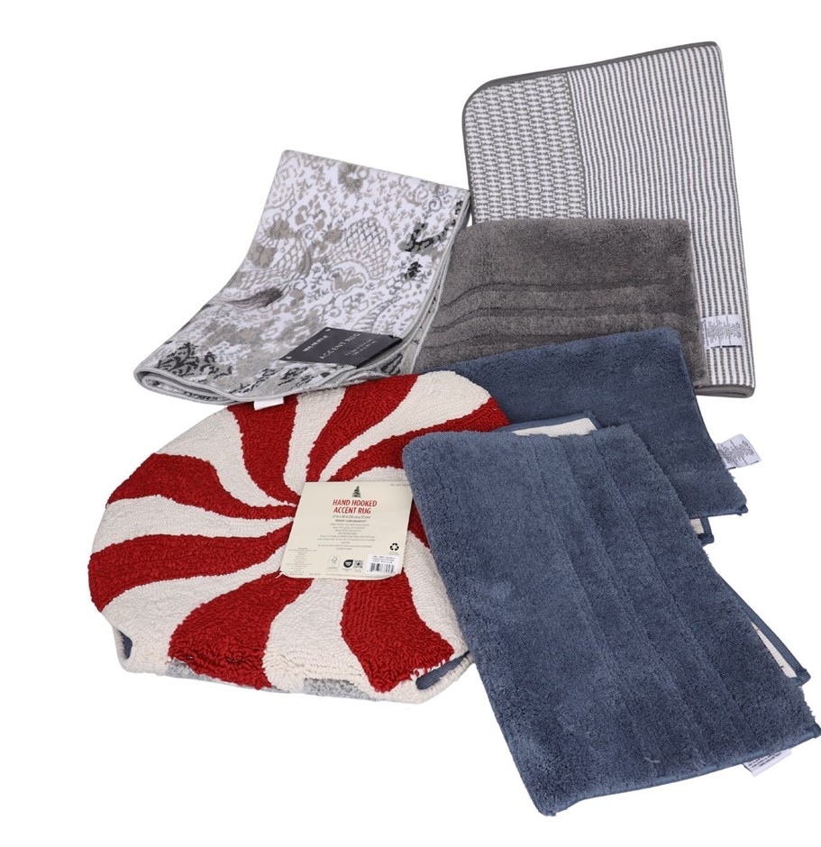 6 x Assorted Floor Bath Mats & Home Rugs, Incl: MINERAL SPRINGS & More.