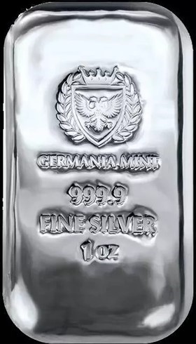 1oz Silver 999.9 Germania Mint Cast Bar