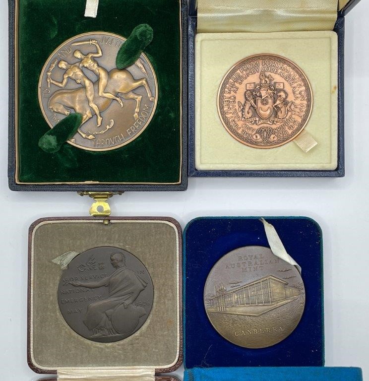 4 x Asstd AU Historical Medals in cases. c.1926-87