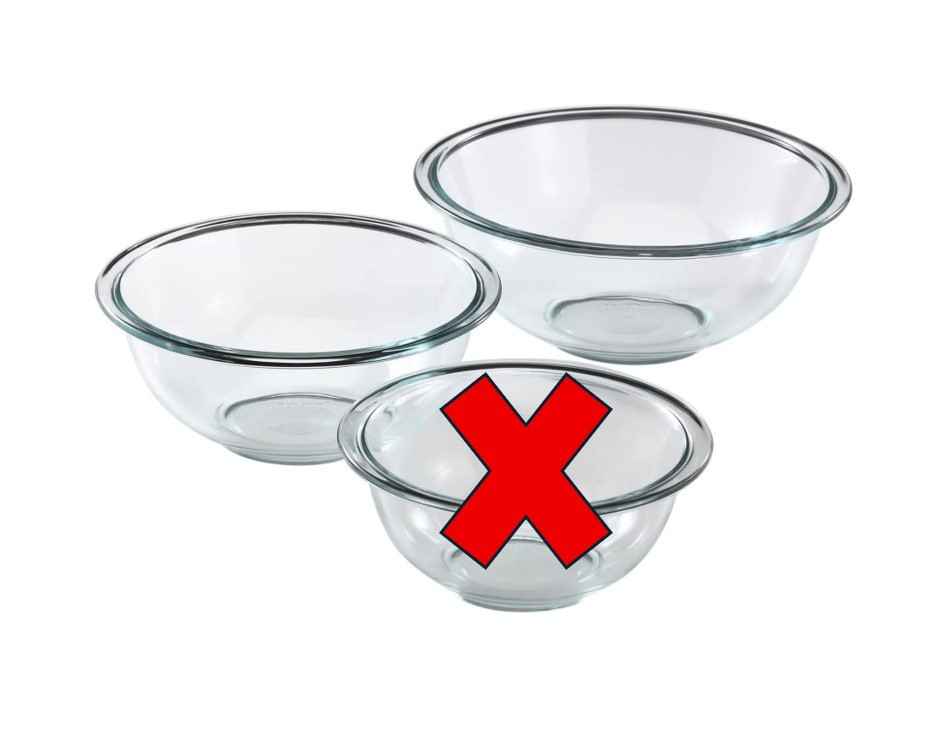 PYREX Prepware Mixing Bowl Set 3PC, CLEAR. 1118441. 25.4 x 25.4 x 9.9 cm. N