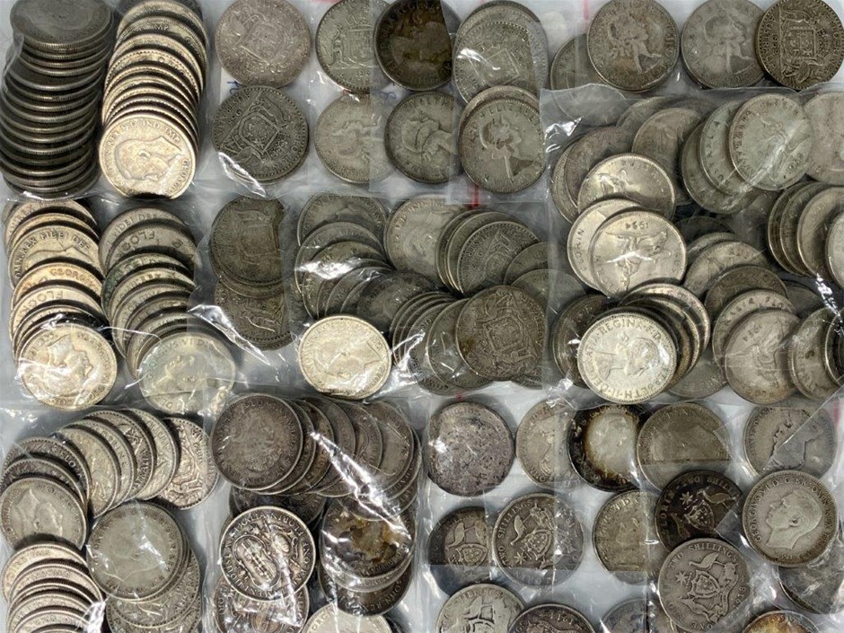 Approx. 207 x AU Pre-decimal Florins c.1910-63