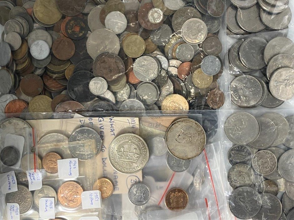 Large Collection of Asstd World coins incl Silver, pre/post-1900s