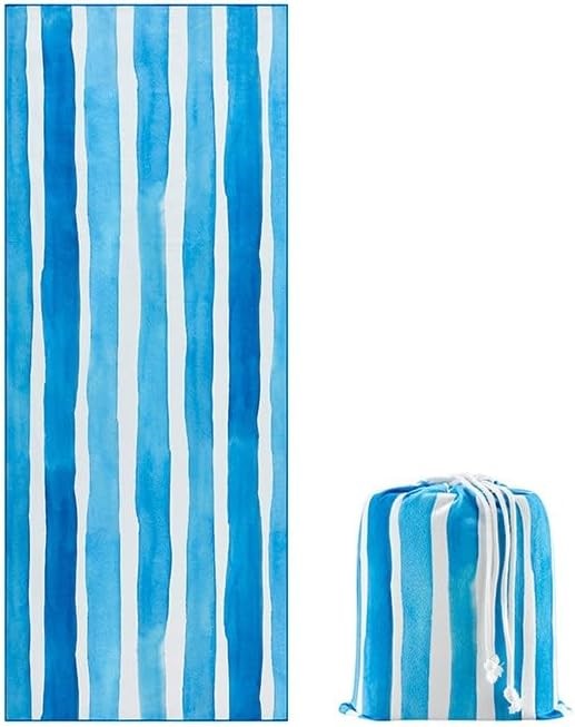 OVELA Sand-Free Quick-Dry Beach Towel, Blue, 80cm x 200cm.