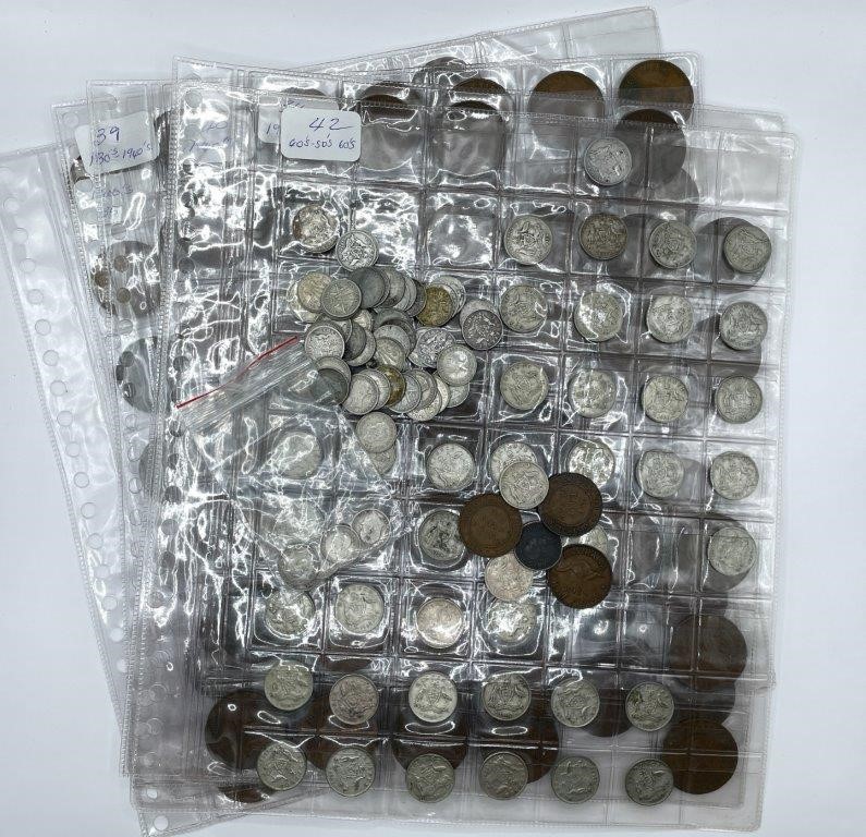 Approx. 242 x Asstd Australian Pre-Decimal Coins, c.1910 - 64