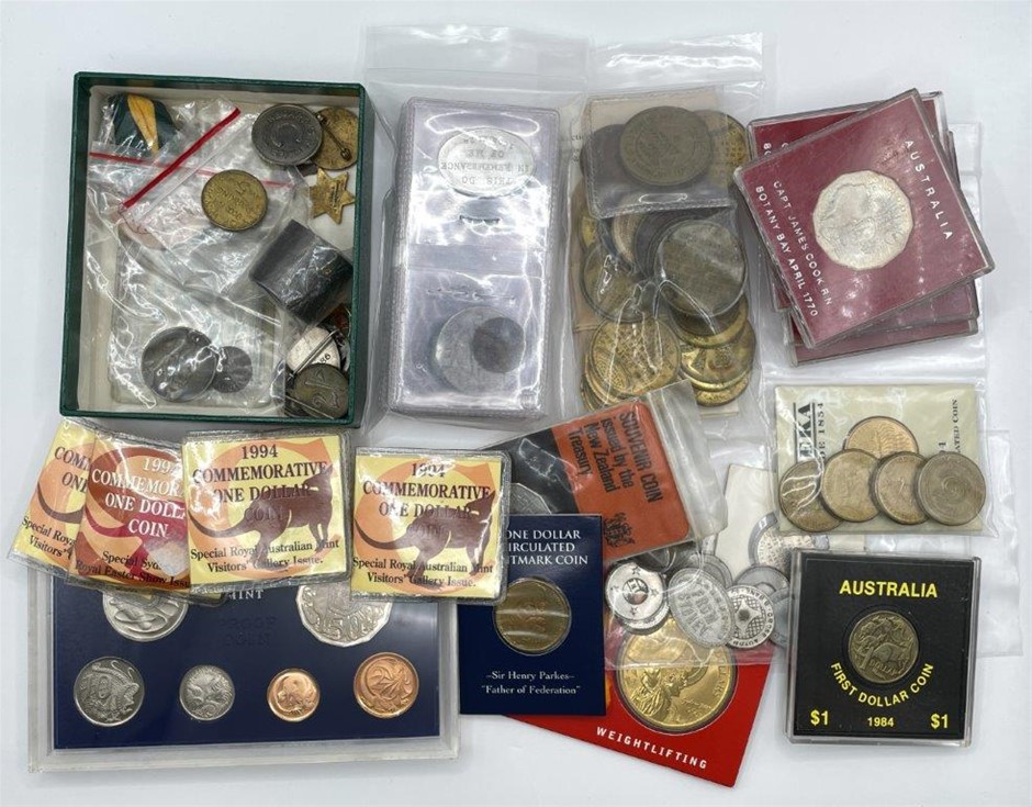 Approx. 89 x Asstd AU Commemorative/Historical Coins & Medals C.1900s