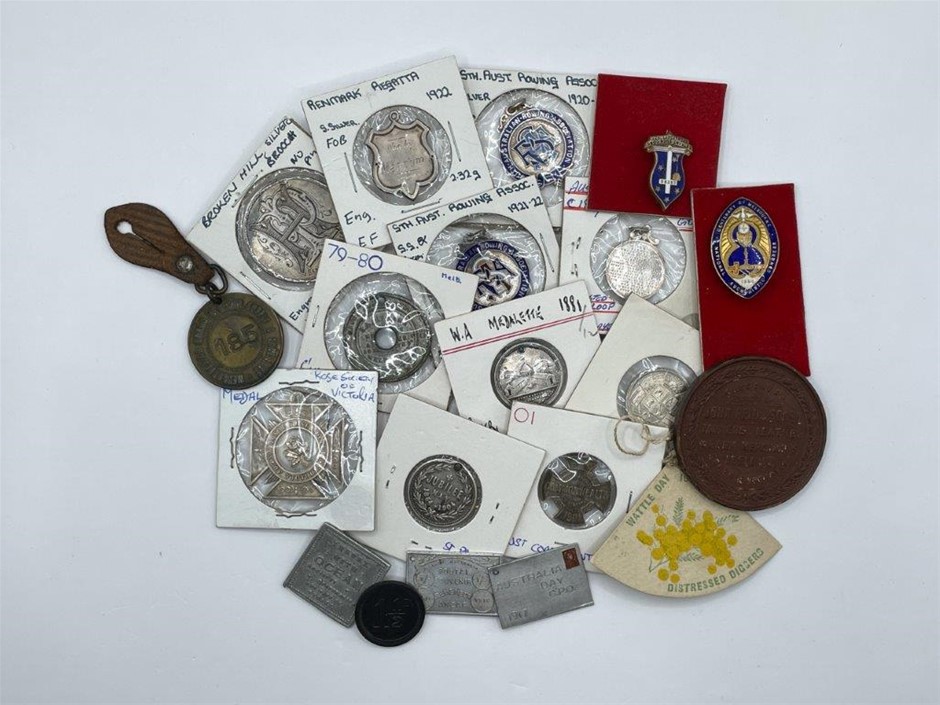 Approx. 20 x Asstd AU Historical Medals, Brooch/Badge, Tokens, C.1900s