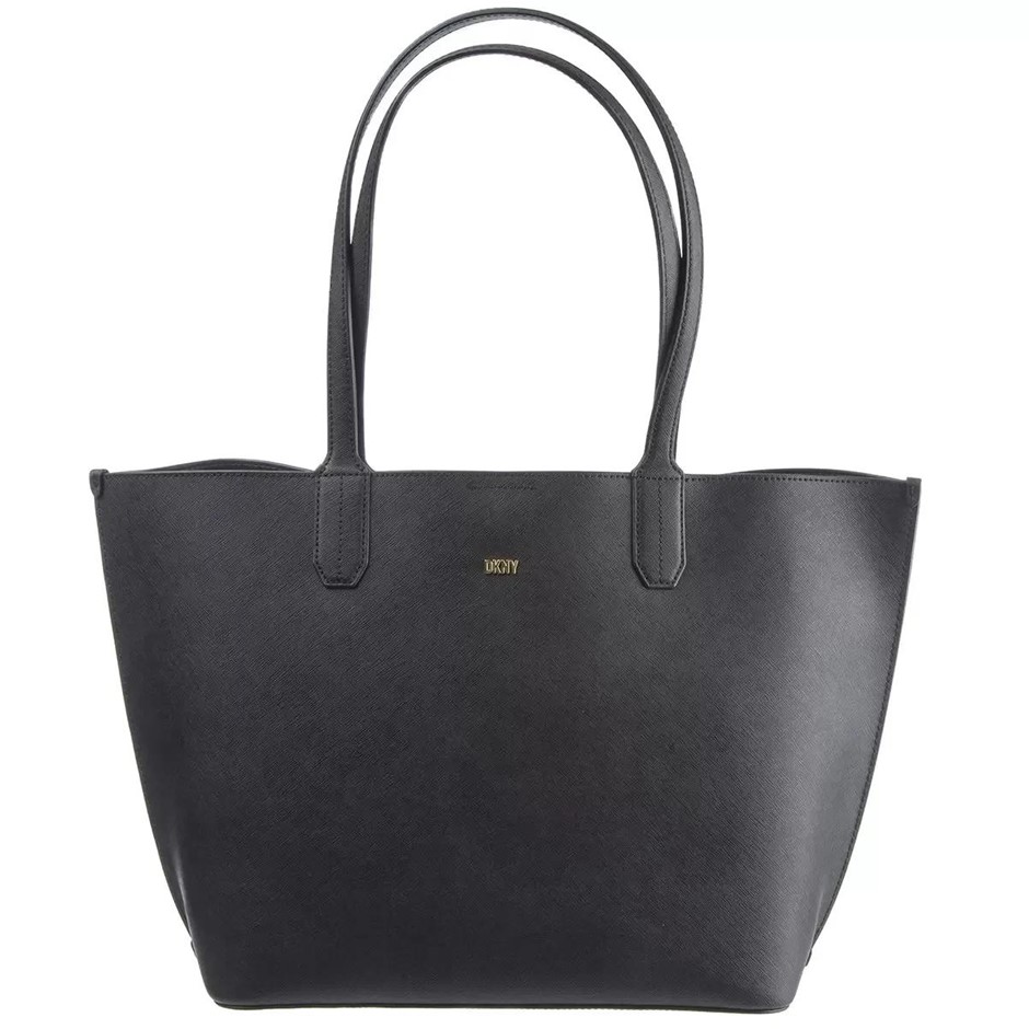DKNY Brook Solid Tote Bag, Black/Gold (BGD).