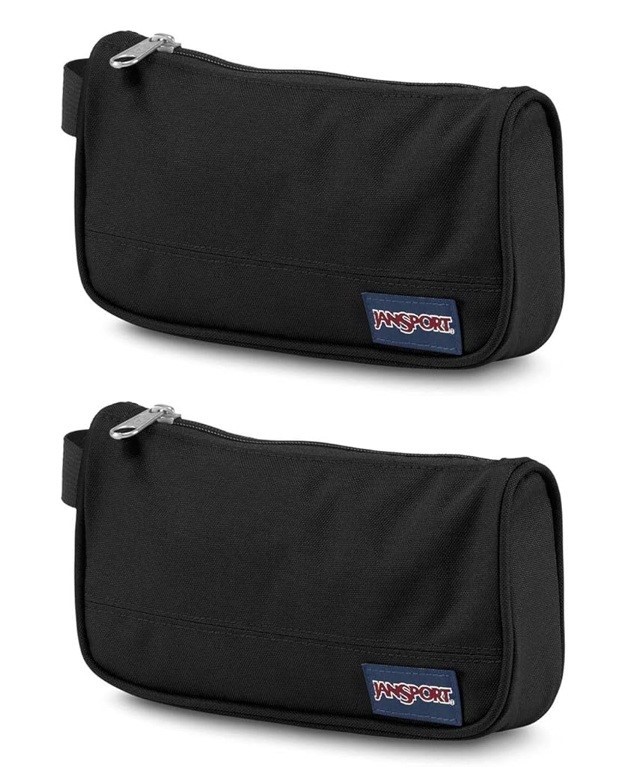 2 x JanSport Medium Accessory Pouch Medium Pouch, Black, One Size, Medium A
