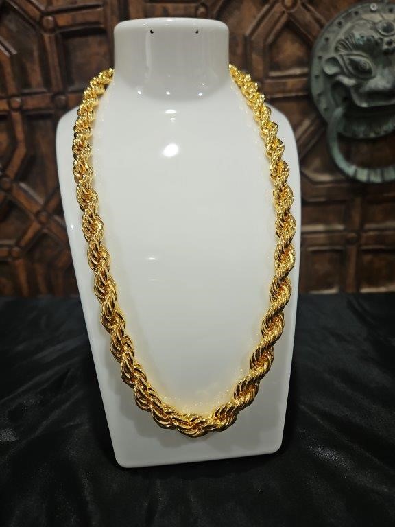 22KGold-filled/Italy Stamped Solid Heavy Yellow Gold Filled Rope Chain-60CM