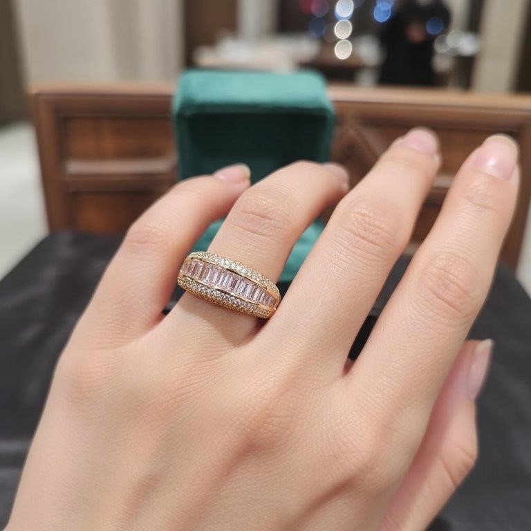 18K/Italy Solid Yellow Gold Filled Ring -(stamped)-Warranty Quality-8US