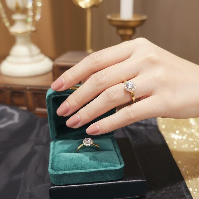 18K/Italy Solid Yellow Gold Filled Ring -(stamped)-Warranty Quality-7US