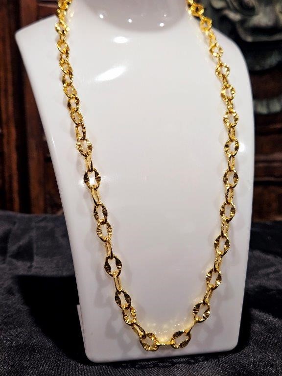 18k Italy Solid Heavy Yellow Gold Filled Chain-Quality Guarantee-50cm