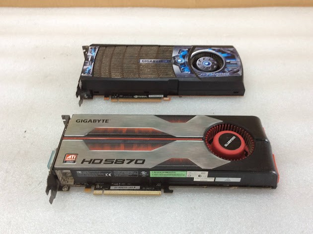 GIGABYTE AMD RADEON HD5870&GIGABYTE GEFORCE GTX480 GRAPHICS CARD (Lot of 2)