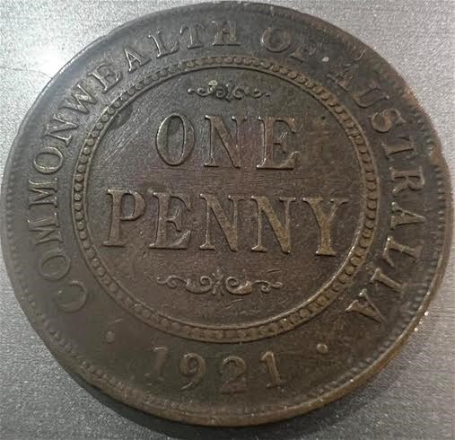 1921 Australia KGV One Penny Scarce date