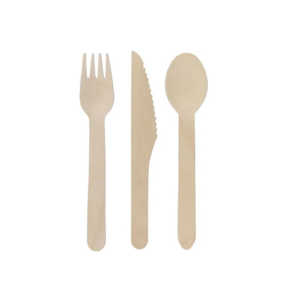 Box of 500pc IECO Assorted Birch Cutlery. NB: Damaged packaging, approx. 40