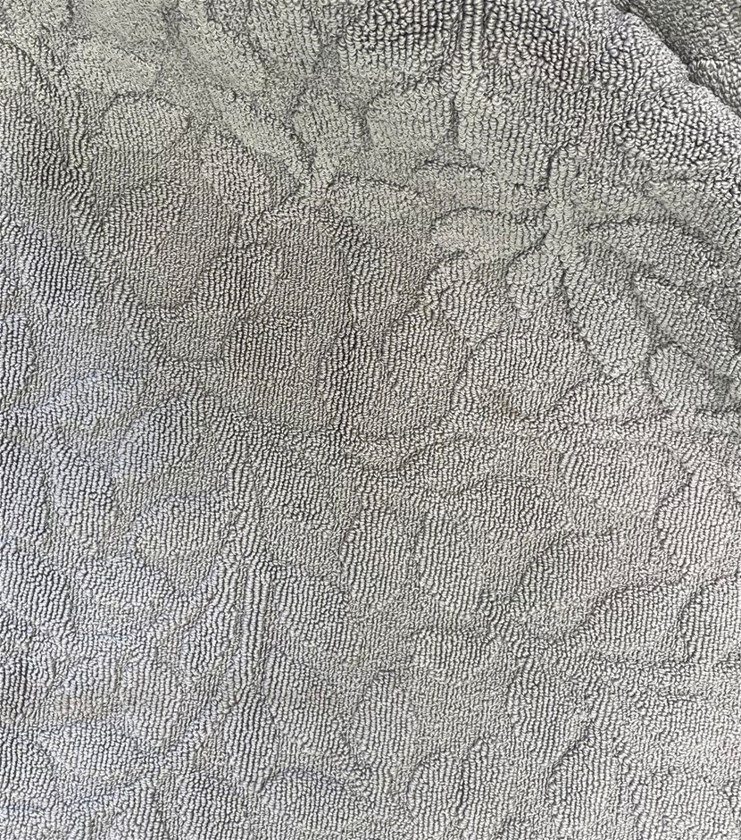 RUG & CO Leaf Pattern Area Rug, Light Grey, 230cm x 150cm NB: Well Used. <