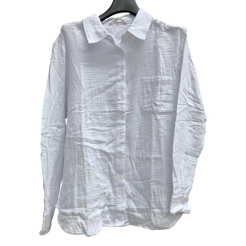 2 x LEO&NICOLE Women's Gauze Shirt, Size L, 100% Cotton, White. Buyers Not