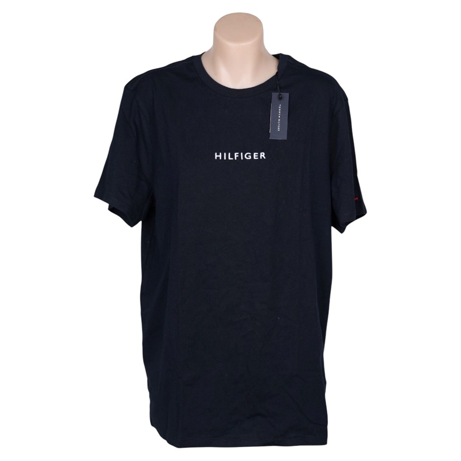 TOMMY HILFIGER Lic Cos Small SS Hilfiger Tee, Size XL, 100% Cotton, Desert