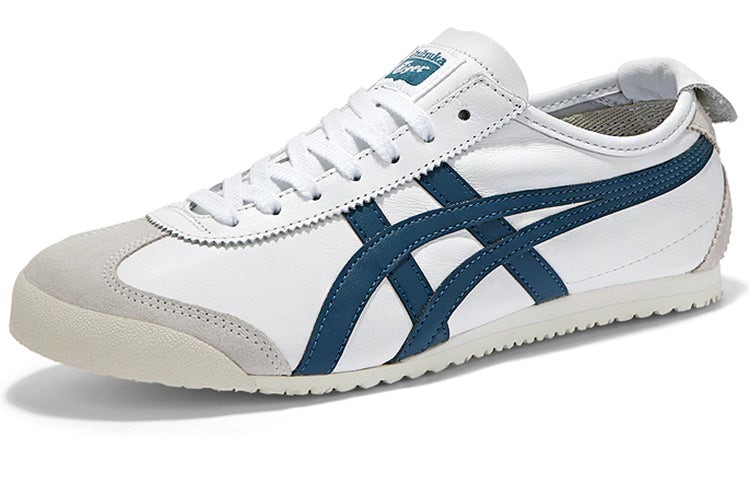 ONITSUKA TIGER Mexico 66 Shoes, Unisex Size US7 / EU40, White/Ink Blue (014