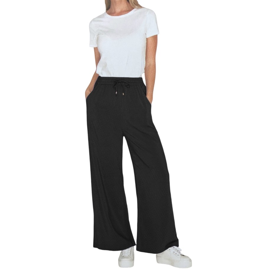 2 x ADVENT Women's Ava Palazzo Lounge Pants, Size L, Black. Buyers Note -