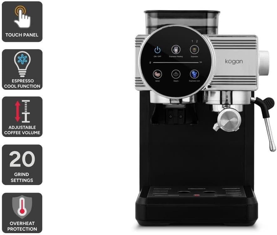KOGAN Espresso Touch Coffee Machine with Grinder. NB: Minor Use.