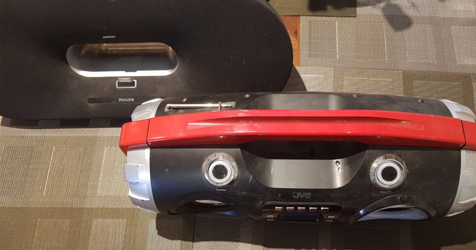 JVC Boom Box and Phillips Speaker / cradle. Seconds