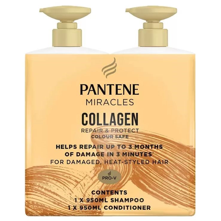 PANTENE Miracles Pro-V Collagen Shampoo & Conditioner, 950ml. Buyers Note