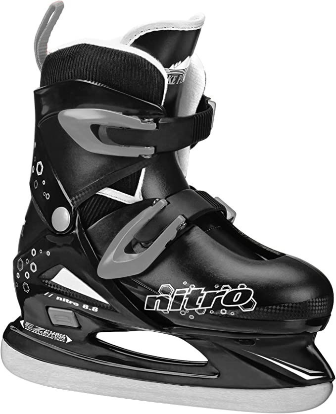 LAKE PLACID Boys Nitro 8.8 Adjustable Ice Skates, Medium, Size 1-4.