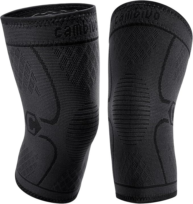 CAMBIVO 2 Pack Knee Brace, Knee Compression Sleeve Support for Men and Wome