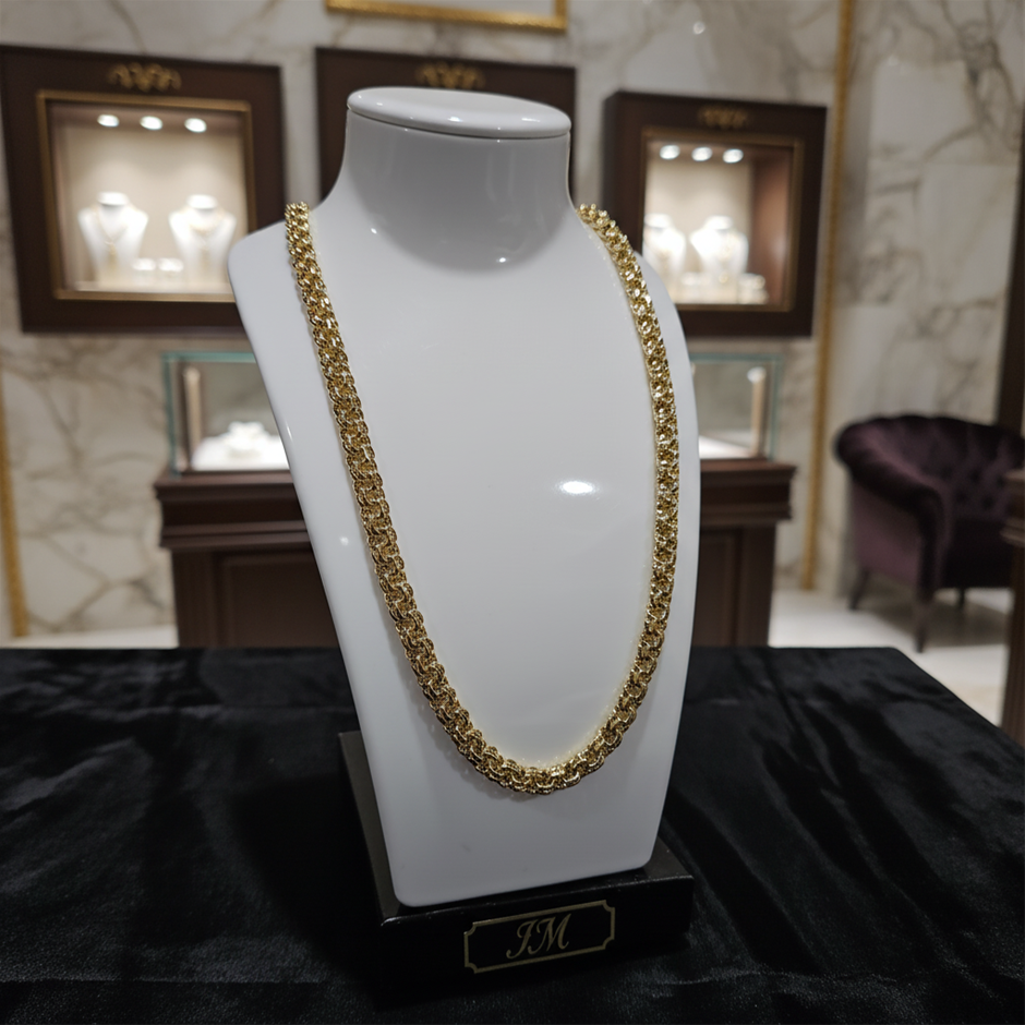 18k Italy Stamped Solid Heavy Yellow Gold Filled Cuban Chain-55cm