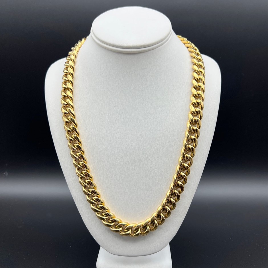 18K Gold-Filled Cuban Chain Necklace, 14MM Wide - 60.9cm