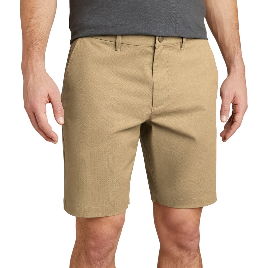 ENGLISH LAUNDRY Men's Flat Front Short, Size 34, 98% Cotton, Tan. Buyers N