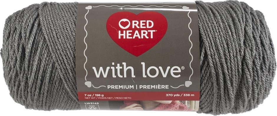 3 x RED HEART With Love Yarn, 338m, Pewter. Buyers Note - Discount Freight