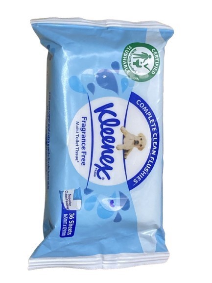 12 x KLEENEX 36pk Moist Toilet Tissues.
