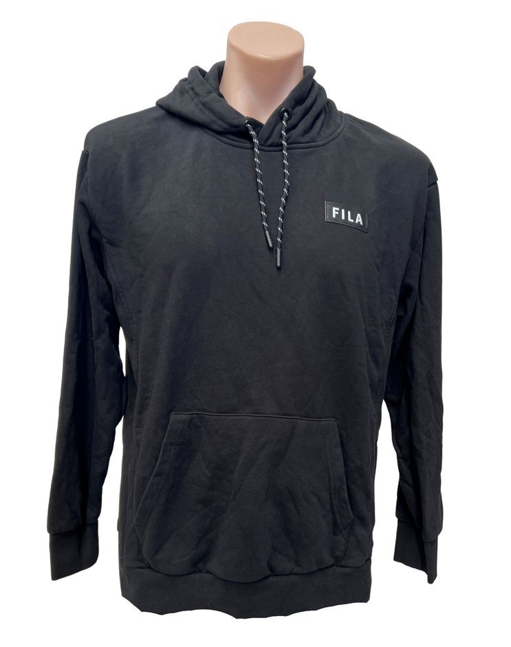 FILA French Terry Hoodie, Size M, Cotton, Black. NB: may have been worn.
