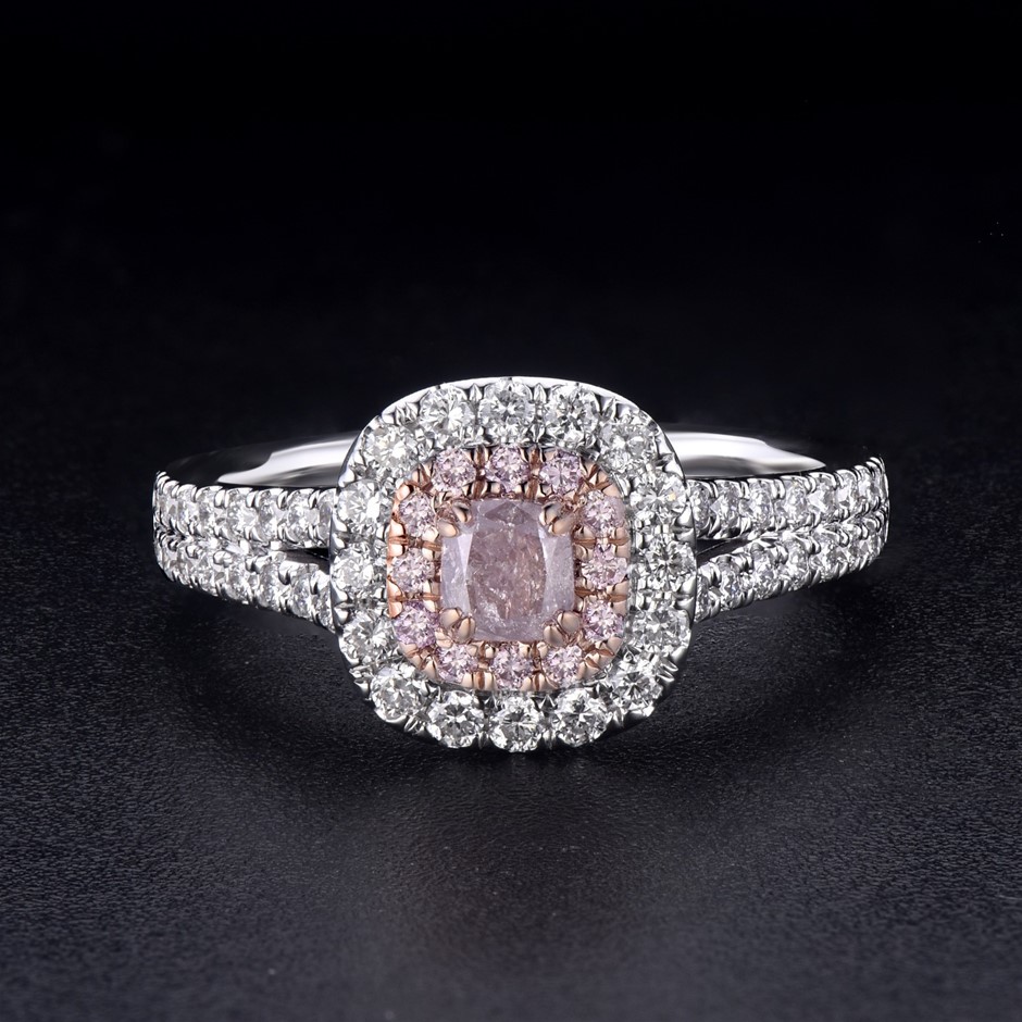 1.02tcw Fancy Pink Diamond Gold Ring