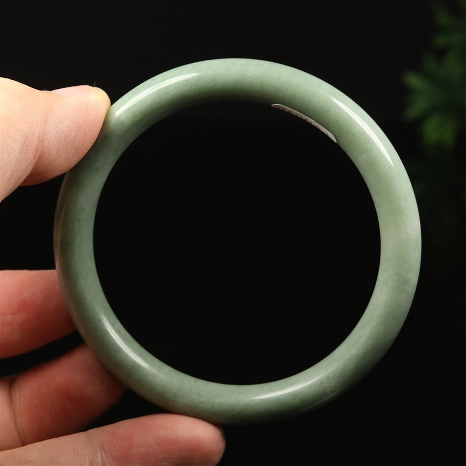59mm Chinese Natural Green Jade Bracelet Bangle