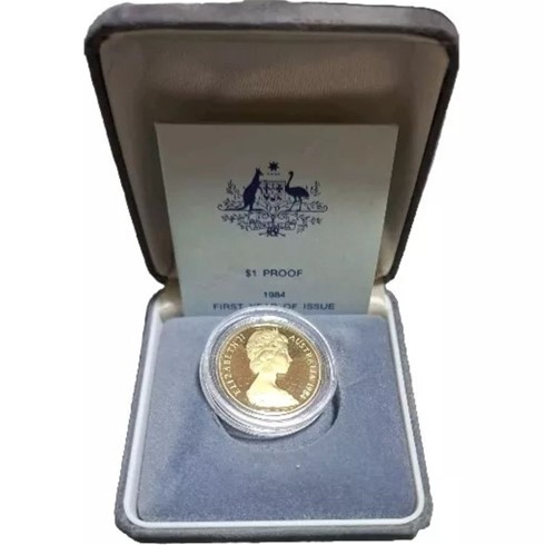 1984 Australia first $1 proof Coins with Velvet Case & certificate