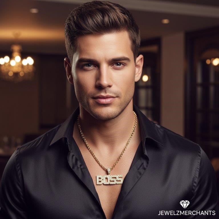 Italy 925 Silver Hip Hop Men's Necklace (Stamps)-Free Chain