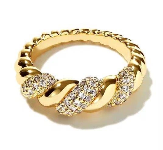 GRA Moissanite White Brilliant  925 Sterling Silver Gold Vermeil Ring-7US